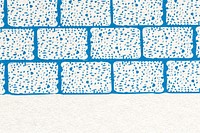 Blue terrazzo background with brick wall, remixed from artworks by Moriz Jung