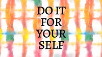 Motivational quote template vector for blog banner on colorful tie dye background