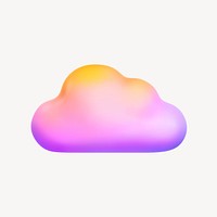 Cloud storage icon, 3D rendering illustration