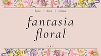 Colorful floral banner template vector in beautiful vintage style