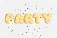 Party text in balloon font