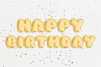 Happy birthday text in balloon font