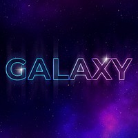 Galaxy spectrum style typography on galaxy background