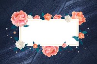 Blank white floral card template vector