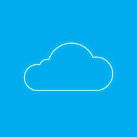 Blue neon cloud icon vector digital networking system