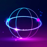 Global network icon vector in purple tone