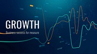 Business growth technology template vector for social media banner in dark blue tone