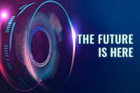 Future is here template vector AI technology blog banner