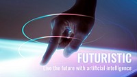 Futuristic AI technology template vector disruptive technology blog banner