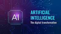 Futuristic AI technology template vector disruptive technology blog banner