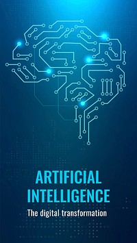 Futuristic AI technology template vector disruptive technology social media story