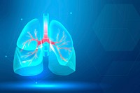 Lung banner vector for respiratory system smart healthcare