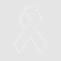 Lung cancer awareness vector white ribbon for health support