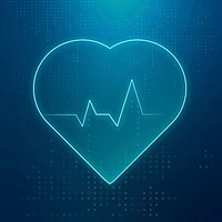 Blue heart pulse icon vector for healthcare technology