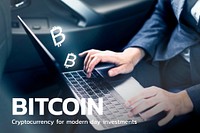 Bitcoin financial technology template vector