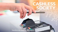 Cashless society fintech template vector