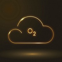 Cloud O2 icon vector oxygen symbol for air pollution