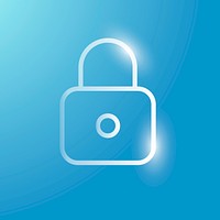 Lock feature vector technology icon in silver on gradient background