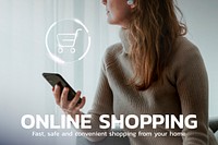 Online shopping digital template vector lifestyle blog banner