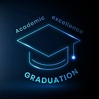 Academic excellence logo template vector education technology with graduation cap graphic