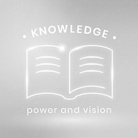 Knowledge education logo template vector with audio book graphic