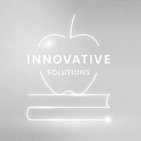 Innovative solutions logo template vector education technology with textbook graphic