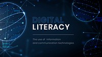 Digital literacy education template vector technology ad banner