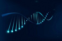 DNA genetic biotechnology science vector blue neon graphic