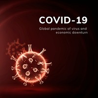 Covid-19 global pandemic template vector health crisis social media post