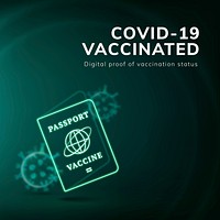 Covid-19 vaccine passport template vector smart technology social media post