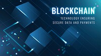 Blockchain technology security template vector data and payment securing blog banner