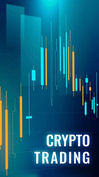 Crypto trading investment template vector digital finance social media story