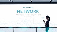 Wireless network technology template vector digital communication presentation