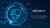 Data security technology template vector with shield icon