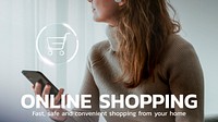 Online shopping digital template vector lifestyle presentation