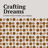 Crafting dream banner template vector in paint stamp theme