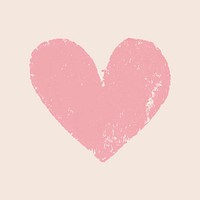 Pink heart stamp vector handmade artwork