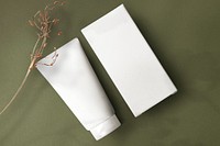 Minimal skincare tube mockup png beauty product packaging