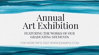 Art exhibition watercolor template vector aesthetic blog banner advertisement