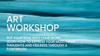 Art workshop watercolor template vector aesthetic blog banner advertisement