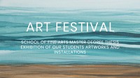 Art festival watercolor template vector aesthetic blog banner advertisement