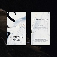 Marble business card template vector in luxury style