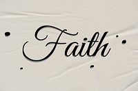 Faith word in ink calligraphy style