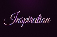 Inspiration word in colorful embossed chrome style