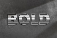 Bold word in metallic style