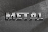 Metal word in metallic style