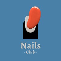 Nails club business logo creative color paint style