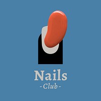 Nails club business logo vector creative color paint style