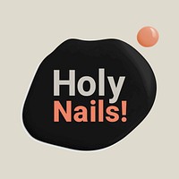Holy nails business logo creative color paint style