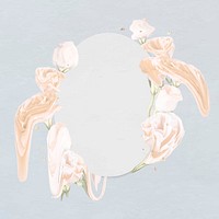 Flower frame vector, white rose abstract art